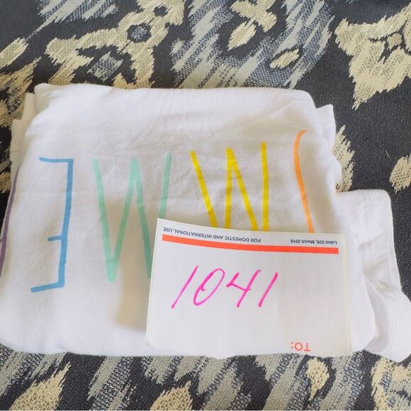 Rae Dunn Summer Graphic Tee White Short Sleeve T Shirt Plus Size 1X Minimalist - Picture 8 of 8